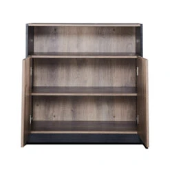 ARTO Credenza Cabinet 80cm - Warm Oak & Black(Arto Credenza Cabinet Small 80cm Mahogany Colour) -Modern Furniture NWS00504copy