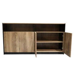 ARTO Credenza Cabinet 157cm - Warm Oak & Black(Arto Credenza Cabinet Large 1 57m Mahogany Colour) -Modern Furniture NWS006 02 800