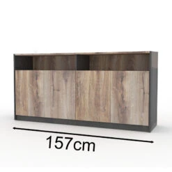 ARTO Credenza Cabinet 157cm - Warm Oak & Black(Arto Credenza Cabinet Large 1 57m Mahogany Colour) -Modern Furniture NWS006 2 copy 89d743c9 5c6e 4639 935e ec16dae3a626