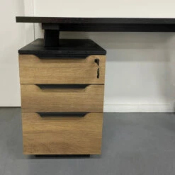ARTO Single Workstation Desk With Left Cabinet 1.2M - Warm Oak & Black(Arto Single Workstation Desk With Left Return 1 2m Mahogany Black) 25 ARTO Single Workstation Desk With Left Cabinet 1.2M - Warm Oak & Black(Arto Single Workstation Desk With Left Return 1 2m Mahogany Black) -Modern Furniture NWworstationsdrawersLEFT800 4