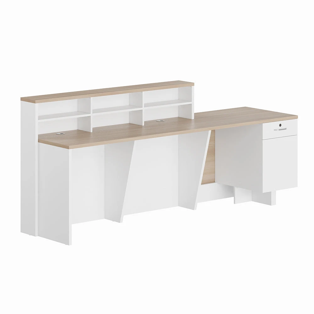 HELMER Reception Desk 2.4M Left Panel - Oak & White(Helmer Reception Desk 2 4m Left Panel White) 5 HELMER Reception Desk 2.4M Left Panel - Oak & White(Helmer Reception Desk 2 4m Left Panel White) - Image 3
