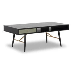 OMARI 117cm Black & Green Oak Coffee Table(Omari Coffee Table 117cm Black Green)