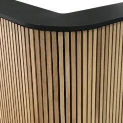 HALO Reception Desk 180cm - Oak / Black On Black(Halo Reception Desk 180cm Oak Black) -Modern Furniture Oak BlackHaloOakBlackCloseup 1000