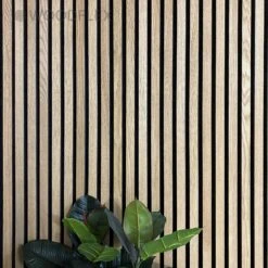 WOODFLEX Flexible Acoustic Wood Slat Panel - 3 Sided Full Wrap Oak Veneer On Black - 2700mm X 600mm(Copy Of Woodflex Flexible Acoustic Wood Slat Wall Panel Oak Veneer 2700mm X 600mm) -Modern Furniture Oaktexture3Woodflex 1000