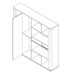 ANDERSON Display Unit 200cm - Hazelnut & Beige(Anderson Display Unit 200cm Australian Gold Oak Beige) -Modern Furniture Opening door 800