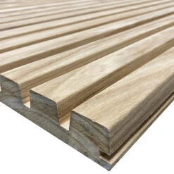 WOODFLEX Outdoor & Indoor Solid Hard Wood Slat Wall Ceiling Pool Fence Cladding - Oak - 2700mm X 545mm(Solid Wood Outdoor Indoor Slat Wall Ceiling Cladding Oak 4pc Set) -Modern Furniture OutdoorEdge2 1000