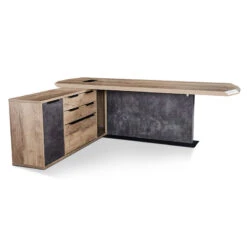 MAGNUS Executive Office Desk With Left Return 2.4M - Tobacco(Magnus Executive Desk With Left Return 2 4m Tobacco Wood Colour)