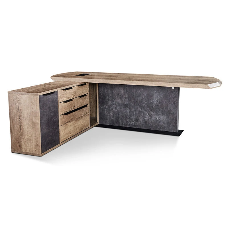 MAGNUS Executive Office Desk With Left Return 2.4M - Tobacco(Magnus Executive Desk With Left Return 2 4m Tobacco Wood Colour) 3 MAGNUS Executive Office Desk With Left Return 2.4M - Tobacco(Magnus Executive Desk With Left Return 2 4m Tobacco Wood Colour)