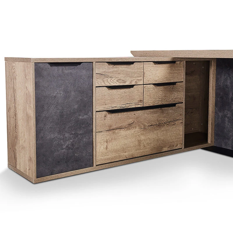 MAGNUS Executive Office Desk With Left Return 2.4M - Tobacco(Magnus Executive Desk With Left Return 2 4m Tobacco Wood Colour) 7 MAGNUS Executive Office Desk With Left Return 2.4M - Tobacco(Magnus Executive Desk With Left Return 2 4m Tobacco Wood Colour) - Image 5