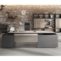 PHOENIX Executive Desk With Right Return 2.8M - Warm Oak & Black(Phoenix Executive Desk With Right Return 2 8m Mahogany Black) 27 PHOENIX Executive Desk With Right Return 2.8M - Warm Oak & Black(Phoenix Executive Desk With Right Return 2 8m Mahogany Black) -Modern Furniture PhoenixFrontR 800