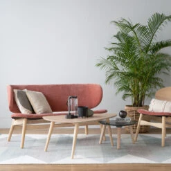 POLARA 2 Seater Lounge Chair - Oak & Salmon(Polara 2 Seater Lounge Chair Oak Salmon) -Modern Furniture Polara1s 2s VanceLiving 1000 df2979ee 92b2 4a7f b441 eec4f7dc2ab6