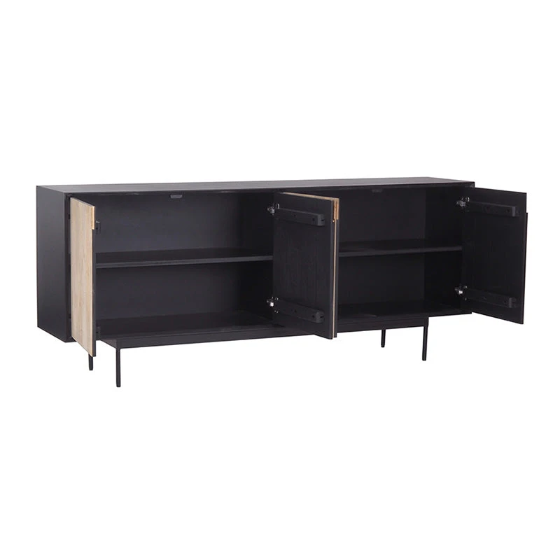 RADLEY Sideboard 180 Cm Solid Mango Wood - Natural & Black(Radley Sideboard 180 Cm Natural Black) 5 RADLEY Sideboard 180 Cm Solid Mango Wood - Natural & Black(Radley Sideboard 180 Cm Natural Black) - Image 3