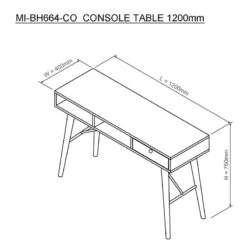 RANIA Study Desk Console 120cm - Black Ash(Rania Console Table 120 Cm Black) -Modern Furniture RANIA Console MI BH664 CO dms
