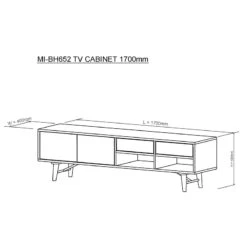 RANIA Entertainment TV Unit 170cm - Black Ash(Rania Entertainment Unit 175 Cm Black) -Modern Furniture RANIA TV Unit MI BH652 dms