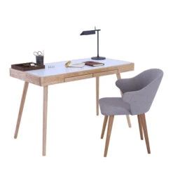 RETH Study Desk 120cm - Natural & White(Reth Study Desk 120cm Natural White) -Modern Furniture Reth 800