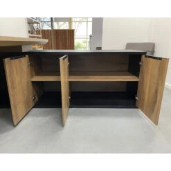 PHOENIX Sit & Stand Electric Lift Executive Desk With Right Return 2.2M - Warm Oak & Black(Phoenix Sit Stand Electric Lift Executive Office Desk With Right Return 2 2m) -Modern Furniture ReturnCabinetRight 800 7b35d143 881e 4ab5 bda5 7cc19c84212d
