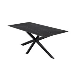 SANDY Sintered Stone Dining Table 180cm - Black(Sandy Dining Table 180cm Glas Black)