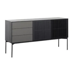SEGAN Sideboard Buffet 160cm - Black & Grey(Segan Sideboard 160cm Black)
