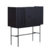 SHANTI Tall Sideboard 120cm Solid Acacia Wood - Black(Shanti Sideboard 120 Cm Black) -Modern Furniture SHANTISideboard LX 2110 HQb800