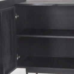 SHANTI Tall Sideboard 120cm Solid Acacia Wood - Black(Shanti Sideboard 120 Cm Black) 26 SHANTI Tall Sideboard 120cm Solid Acacia Wood - Black(Shanti Sideboard 120 Cm Black) -Modern Furniture SHANTISideboard LX 2110 closeupd 800