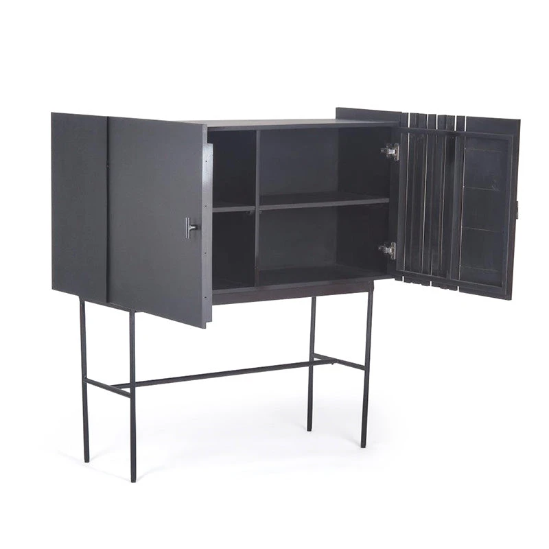 SHANTI Tall Sideboard 120cm Solid Acacia Wood - Black(Shanti Sideboard 120 Cm Black) 5 SHANTI Tall Sideboard 120cm Solid Acacia Wood - Black(Shanti Sideboard 120 Cm Black) - Image 3