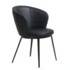 GAIN Dining Chair - Black(Gain Dining Chair Black) -Modern Furniture SW 7079D B GAINARMCHAIRBLACKFAUXLEATHER 1flipped 1000