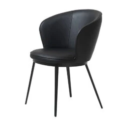 GAIN Dining Chair - Black(Gain Dining Chair Black) -Modern Furniture SW 7079D BGAINARMCHAIRBLACKFAUXLEATHER 1 1000