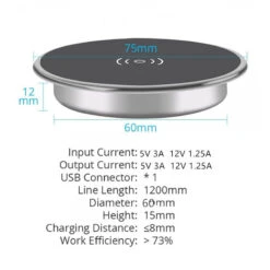 In Desk Wireless Charging Dock 7cm(Wireless Charging Station 8cm) -Modern Furniture T7 cSpecs 800