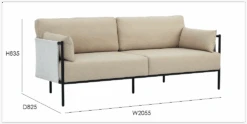 TREDIA 3 Seater Sofa - Silver & Midnight Blue(Tredia 3 Seater Sofa Silver Midnight Blue) -Modern Furniture TREDIA dms