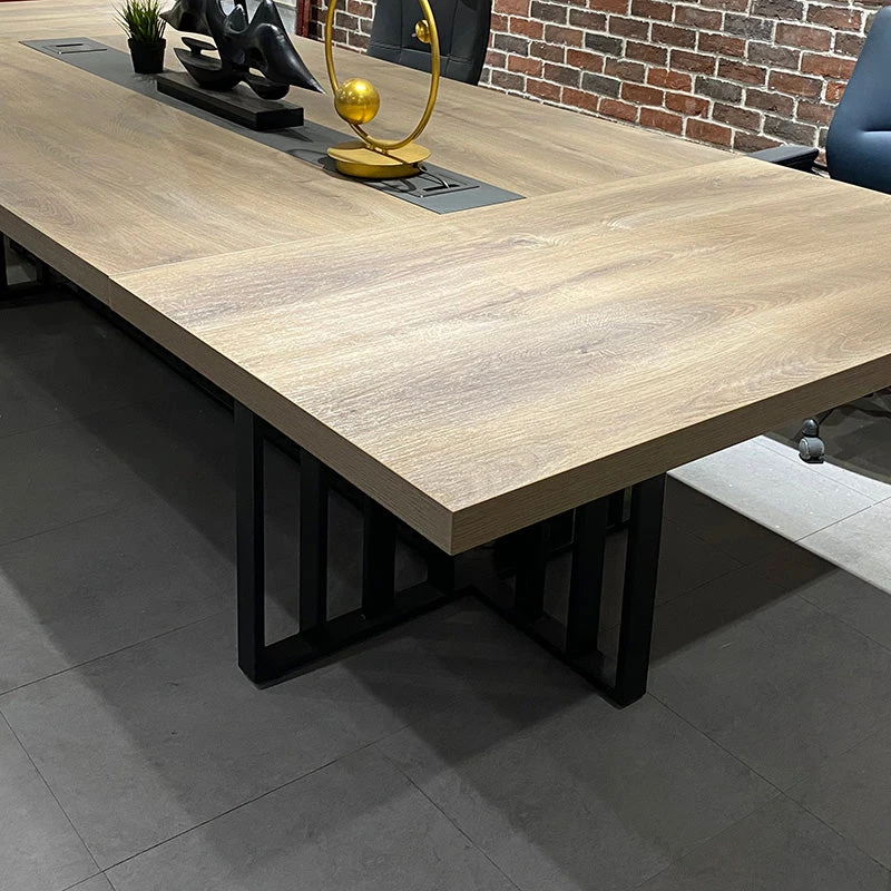 VIDAL Boardroom Table 3.6m X 1.2m - Warm Oak & Black(Vidal Boardroom Table 3 6m X 1 2m Mahogany Black) 13 VIDAL Boardroom Table 3.6m X 1.2m - Warm Oak & Black(Vidal Boardroom Table 3 6m X 1 2m Mahogany Black) - Image 11