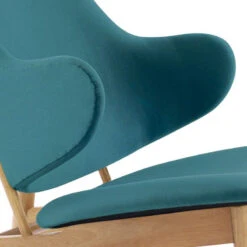 VERONIC Lounge Chair - Teal & Natural(Veronic Lounge Chair Teal Natural) -Modern Furniture VERONICTealNaturalLegcloseupC