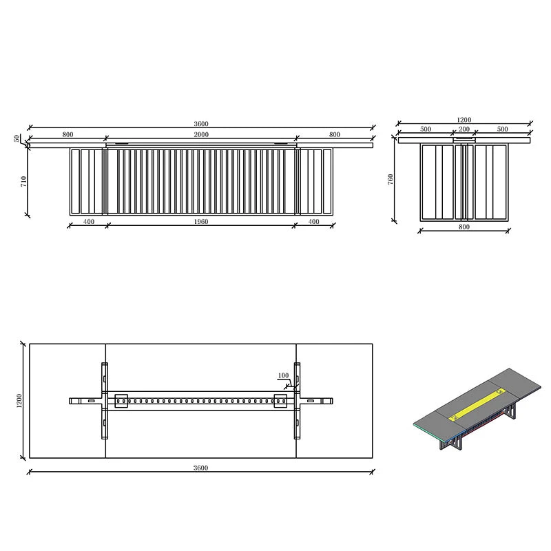 VIDAL Boardroom Table 3.6m X 1.2m - Warm Oak & Black(Vidal Boardroom Table 3 6m X 1 2m Mahogany Black) 10 VIDAL Boardroom Table 3.6m X 1.2m - Warm Oak & Black(Vidal Boardroom Table 3 6m X 1 2m Mahogany Black) - Image 8