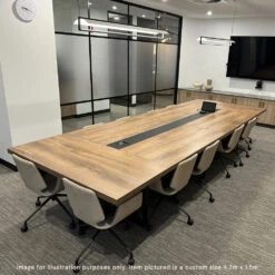 VIDAL Boardroom Table 3.6m X 1.2m - Warm Oak & Black(Vidal Boardroom Table 3 6m X 1 2m Mahogany Black) 30 VIDAL Boardroom Table 3.6m X 1.2m - Warm Oak & Black(Vidal Boardroom Table 3 6m X 1 2m Mahogany Black) -Modern Furniture Vidal Lifestyle 2 1000