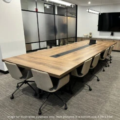 VIDAL Boardroom Table 3.0m X 1.2m - Warm Oak & Black(Vidal Boardroom Table 3 0cm X 1 2m Warm Oak Black) -Modern Furniture Vidal Lifestyle 3 1000