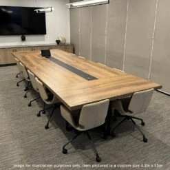 VIDAL Boardroom Table 3.0m X 1.2m - Warm Oak & Black(Vidal Boardroom Table 3 0cm X 1 2m Warm Oak Black) -Modern Furniture Vidal Lifestyle 5 1000