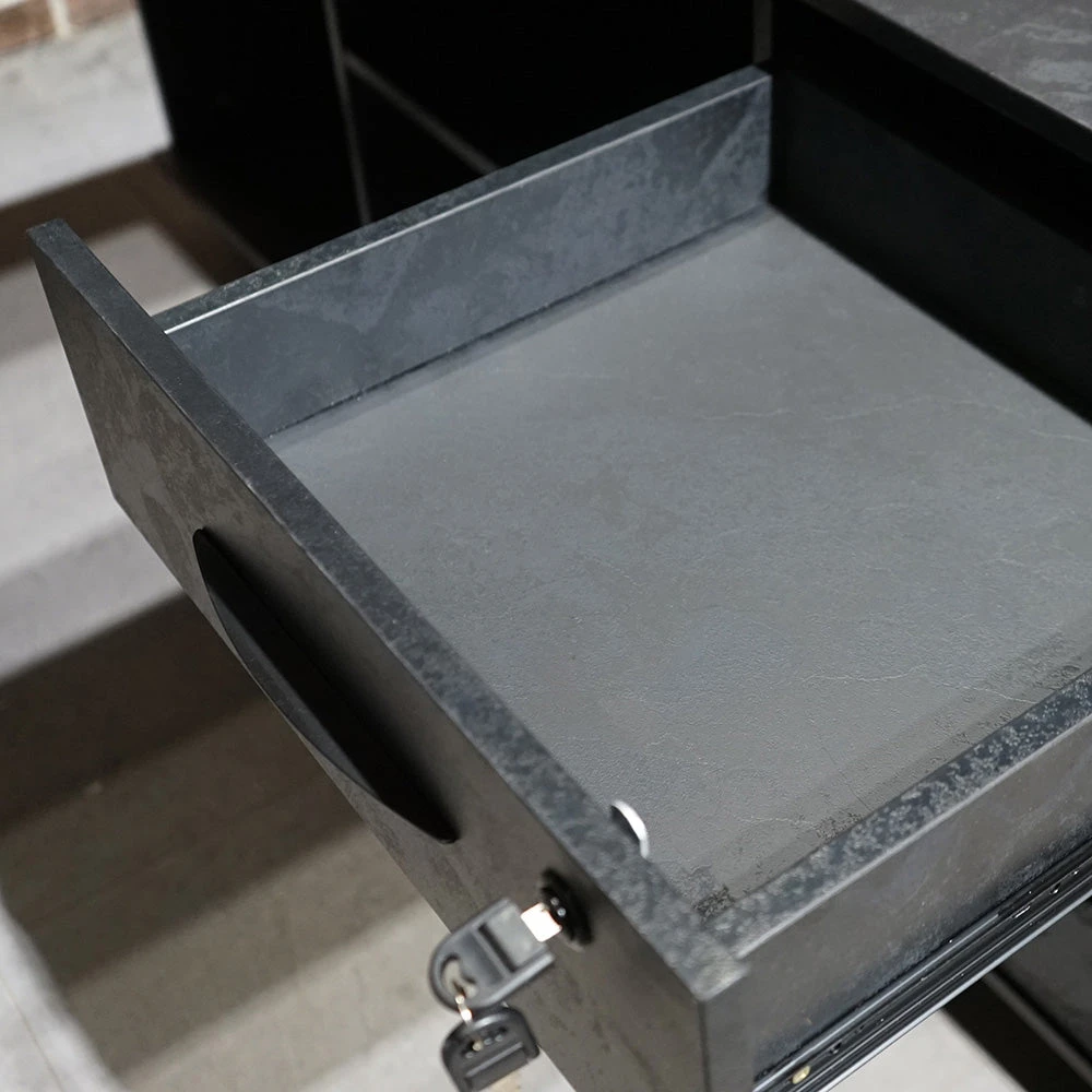 ADRIANO Black Executive Office Desk Reversible 165-180cm - Black Concrete(Adriano Black Executive Office Desk Reversible 165 180cm Black) 20 ADRIANO Black Executive Office Desk Reversible 165-180cm - Black Concrete(Adriano Black Executive Office Desk Reversible 165 180cm Black) - Image 18