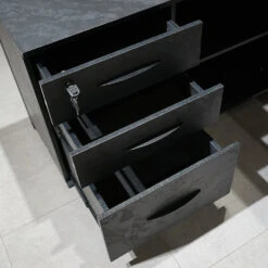 ADRIANO Black Executive Office Desk Reversible 165-180cm - Black Concrete(Adriano Black Executive Office Desk Reversible 165 180cm Black) 40 ADRIANO Black Executive Office Desk Reversible 165-180cm - Black Concrete(Adriano Black Executive Office Desk Reversible 165 180cm Black) -Modern Furniture WF EWB003 17 L 1000