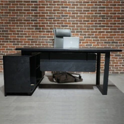 ADRIANO Black Executive Office Desk Reversible 165-180cm - Black Concrete(Adriano Black Executive Office Desk Reversible 165 180cm Black) 25 ADRIANO Black Executive Office Desk Reversible 165-180cm - Black Concrete(Adriano Black Executive Office Desk Reversible 165 180cm Black) -Modern Furniture WF EWB003 1 R 1000