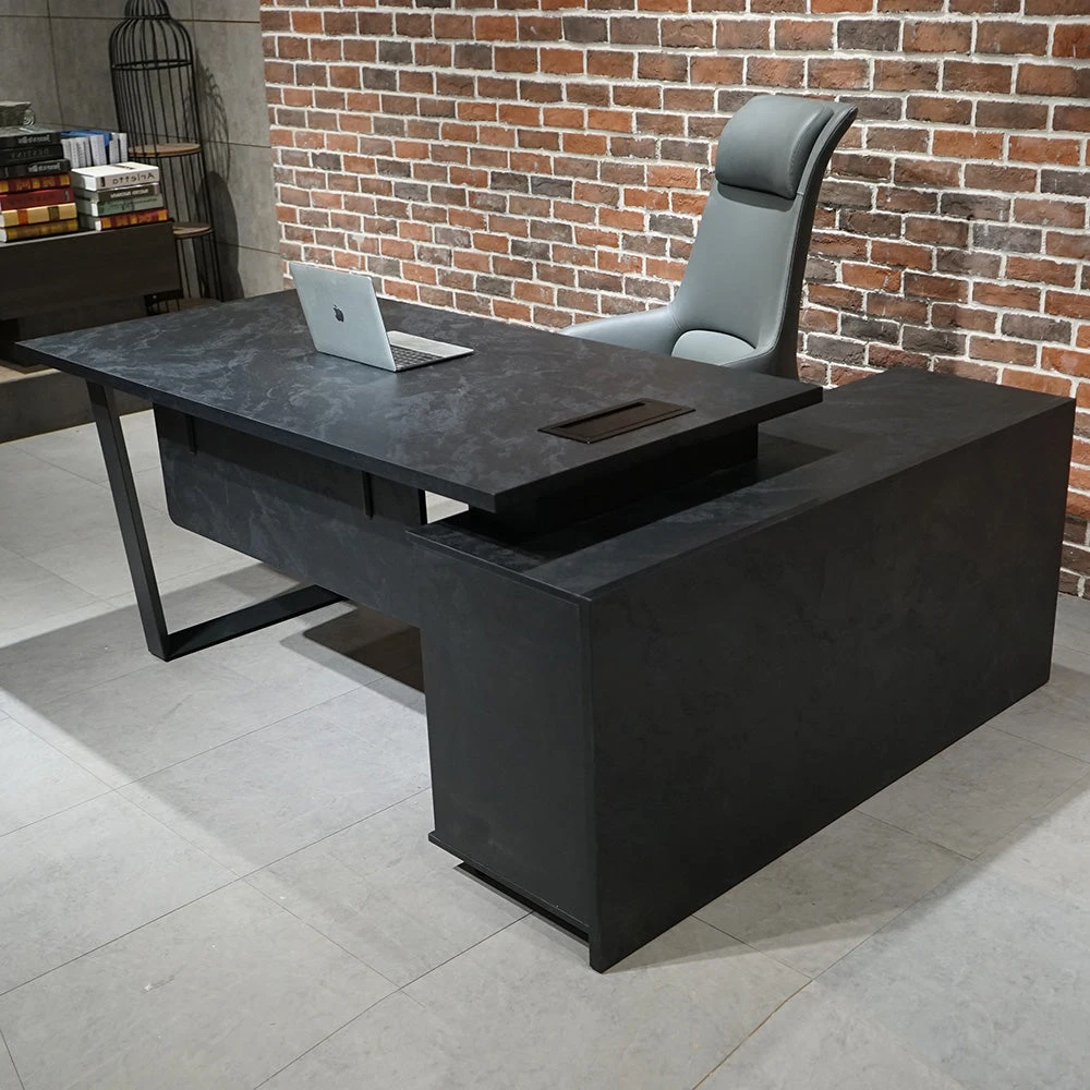 ADRIANO Black Executive Office Desk Reversible 165-180cm - Black Concrete(Adriano Black Executive Office Desk Reversible 165 180cm Black) 10 ADRIANO Black Executive Office Desk Reversible 165-180cm - Black Concrete(Adriano Black Executive Office Desk Reversible 165 180cm Black) - Image 8