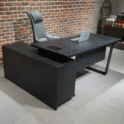 ADRIANO Black Executive Office Desk Reversible 165-180cm - Black Concrete(Adriano Black Executive Office Desk Reversible 165 180cm Black) 28 ADRIANO Black Executive Office Desk Reversible 165-180cm - Black Concrete(Adriano Black Executive Office Desk Reversible 165 180cm Black) -Modern Furniture WF EWB003 3 R 1000