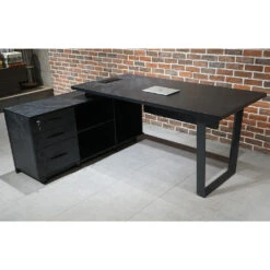 ADRIANO Black Executive Office Desk Reversible 165-180cm - Black Concrete(Adriano Black Executive Office Desk Reversible 165 180cm Black) 33 ADRIANO Black Executive Office Desk Reversible 165-180cm - Black Concrete(Adriano Black Executive Office Desk Reversible 165 180cm Black) -Modern Furniture WF EWB003 8 L 1000
