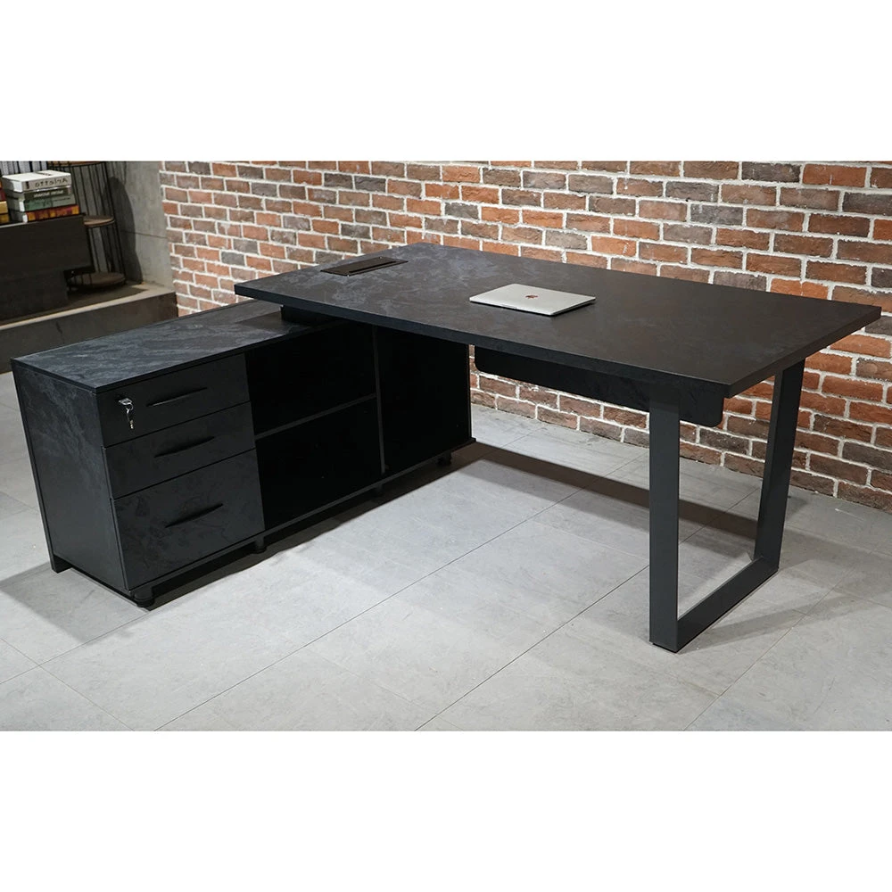 ADRIANO Black Executive Office Desk Reversible 165-180cm - Black Concrete(Adriano Black Executive Office Desk Reversible 165 180cm Black) 14 ADRIANO Black Executive Office Desk Reversible 165-180cm - Black Concrete(Adriano Black Executive Office Desk Reversible 165 180cm Black) - Image 12
