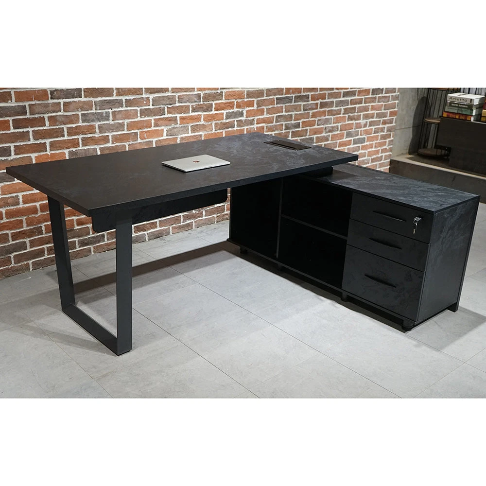 ADRIANO Black Executive Office Desk Reversible 165-180cm - Black Concrete(Adriano Black Executive Office Desk Reversible 165 180cm Black) 13 ADRIANO Black Executive Office Desk Reversible 165-180cm - Black Concrete(Adriano Black Executive Office Desk Reversible 165 180cm Black) - Image 11