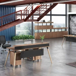 TRIBECA Display Unit200cm - Warm Oak(Tribeca Display Unit 200cm Light Brown) -Modern Furniture WF EWS002ABCLifestyle b 800