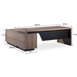 BALDER Executive Desk With Right Return 1.8-2.0M - Warm Oak & Black(Balder Executive Desk With Right Return 1 8 2 0m Mahogany Black) -Modern Furniture WF M2505dms 800 188a3494 0d76 4478 aead 9b66c11d641b