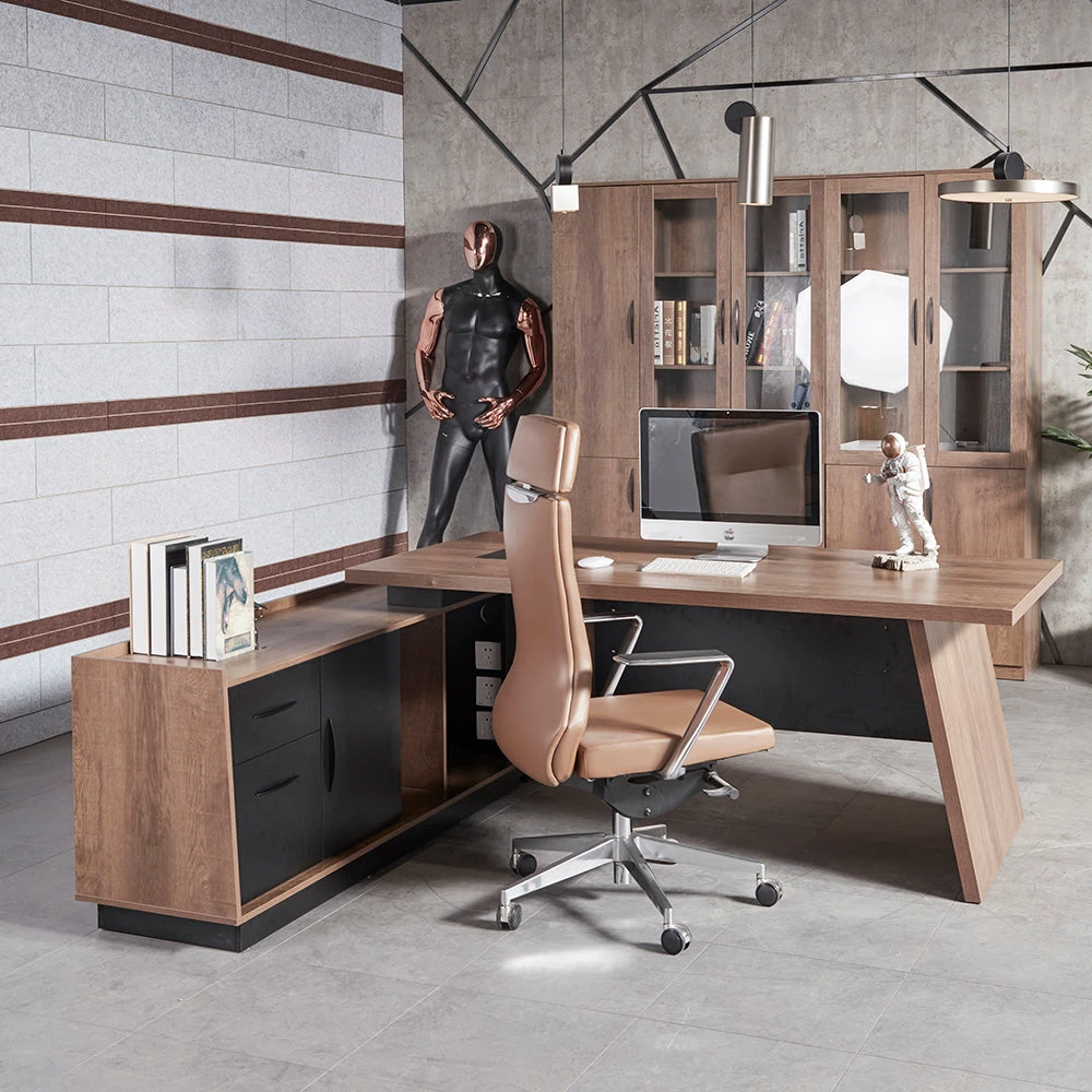 SUTTON Executive Desk With Left Return 180-200cm - Warm Oak & Black(Sutton Executive Desk With Left Return 1 8m 2 0m Mahogany Black) 11 SUTTON Executive Desk With Left Return 180-200cm - Warm Oak & Black(Sutton Executive Desk With Left Return 1 8m 2 0m Mahogany Black) - Image 9