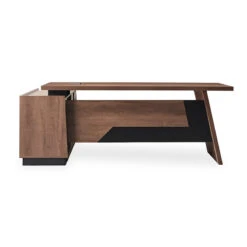 SUTTON Executive Desk With Right Return 1.8M - 2.0M - Warm Oak & Black(Sutton Executive Desk With Right Return 1 8m 2 0m Mahogany Black) -Modern Furniture WF M2507 R 2Right 800