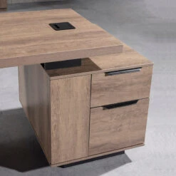 KELLEN Executive Desk With Right Return 1.6-1.8M - Warm Oak & Black(Kellen Executive Desk With Right Return 1 6 1 8m Mahogany Black) -Modern Furniture WF M2508 L 0315RIGHT 800