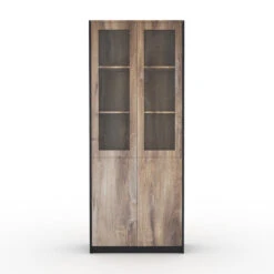 KELLEN 2 Door Display Unit 80cm - Warm Oak(Kellen 2 Door Display Unit 800cm Warm Oak)