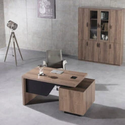 KELLEN Executive Desk With Left Return 1.6-1.8M - Warm Oak & Black(Kellen Executive Desk With Left Return 1 6 1 8m Mahogany Black) 20 KELLEN Executive Desk With Left Return 1.6-1.8M - Warm Oak & Black(Kellen Executive Desk With Left Return 1 6 1 8m Mahogany Black) -Modern Furniture WF M2508 0312LEFT 800